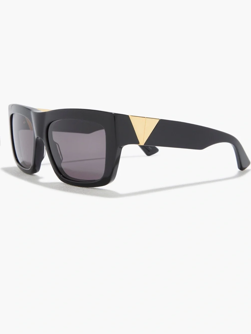 Bottega Veneta Black Square Frame Sunglasses with Gray Lenses